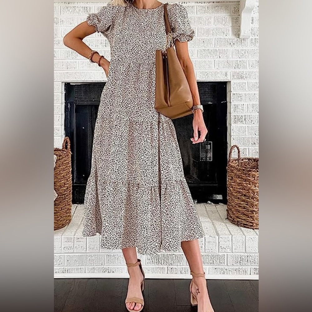 PRETTYGARDEN Cheetah Print Dress